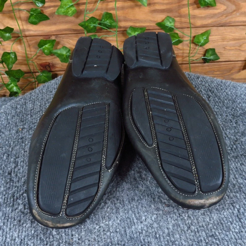 Alan Payne Men's Leather Driving Moccasins‎ Black Bit Loafers Size 9.5 Medium